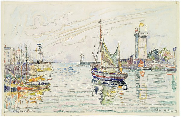 Paul Signac:View of Les Sables d'Olonne 1929-16x12"(A3) Poster