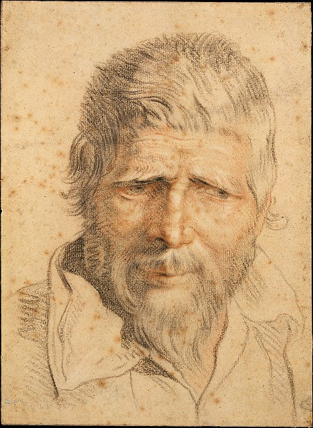 Flemish , mid-seventeenth century:Head of a Man mid-17th cen-16x12"(A3) Poster