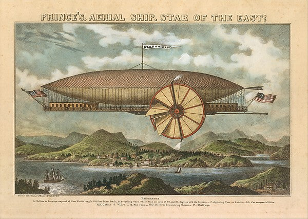 Prince's Aerial Ship. Star of the East! 19th cent-,  Poster Print Wall Art