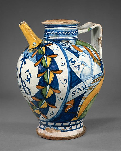 :Maiolica: Apothecary jug early 16th century -16x12