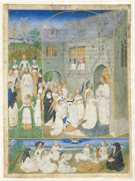 Simon Marmion:The Holy Virgins Greeted by Christ as They Ent-16x12"(A3) Poster