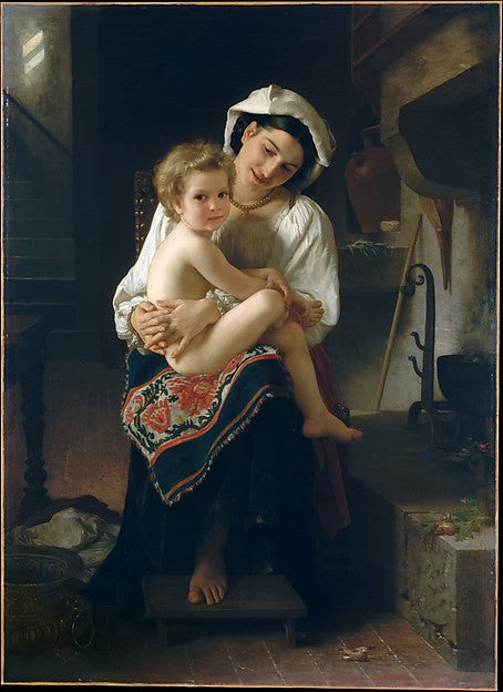 William Bouguereau:Young Mother Gazing at Her Child 1871-16x12"(A3) Poster