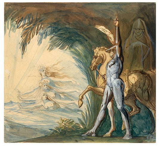 Hagen and the Nymphs of the Danube 1802-Henry Fuseli,16x12"(A3) Poster