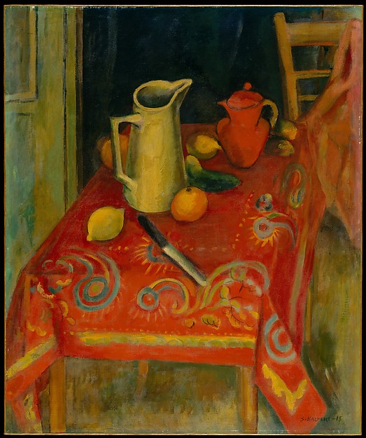 Samuel Halpert - The Red Tablecloth 1915, Poster Print Wall Art