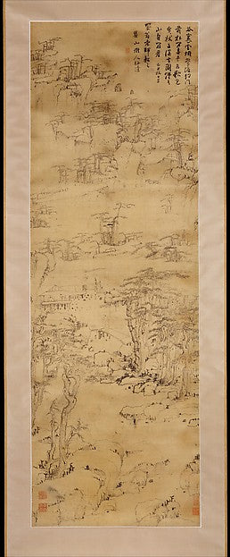 Ming China,Strolling in a Misty Valley 1649-Mei Qing, 16x12"(A3) Poster