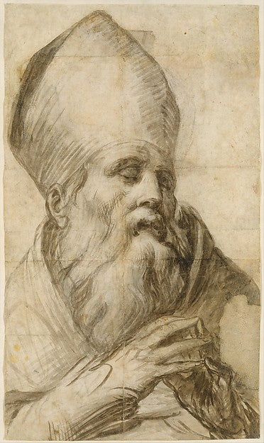 Bishop Saint in Bust-Length  1503–40-Parmigianino ,16x12"(A3) Poster