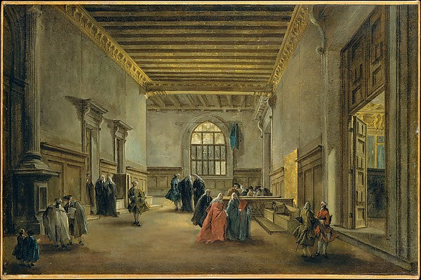 Francesco Guardi:The Antechamber of the Sala del Maggior Con-16x12"(A3) Poster