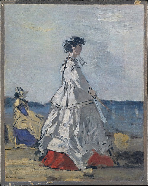 Eugène Boudin:Princess Pauline Metternich on the Beach c1865-16x12"(A3) Poster