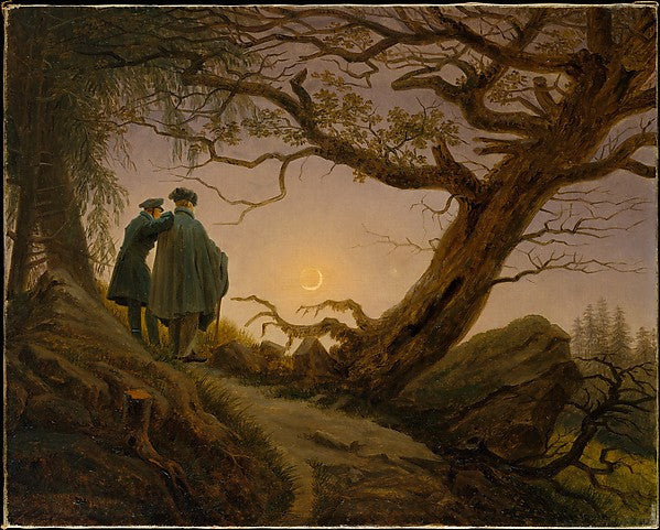 Caspar David Friedrich:Two Men Contemplating the Moon c1825–-16x12"(A3) Poster