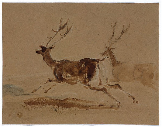 Two Stags Running 1820–73-Sir Edwin Henry Landseer,16x12"(A3) Poster