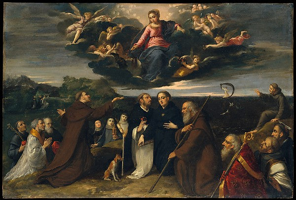 Scarsellino:The Virgin Adored by Saints c1609-16x12"(A3) Poster