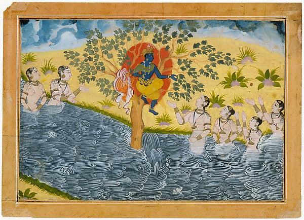 The Gopis Plead with Krishna to Return Their Clothing Page fr,  Poster Print Wall Art