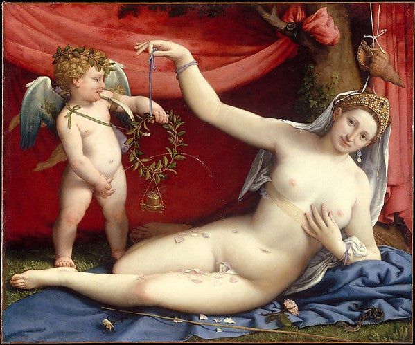 Lorenzo Lotto:Venus and Cupid 1520s-16x12"(A3) Poster