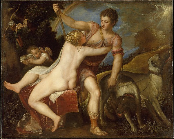Titian:Venus and Adonis 1560s-16x12"(A3) Poster