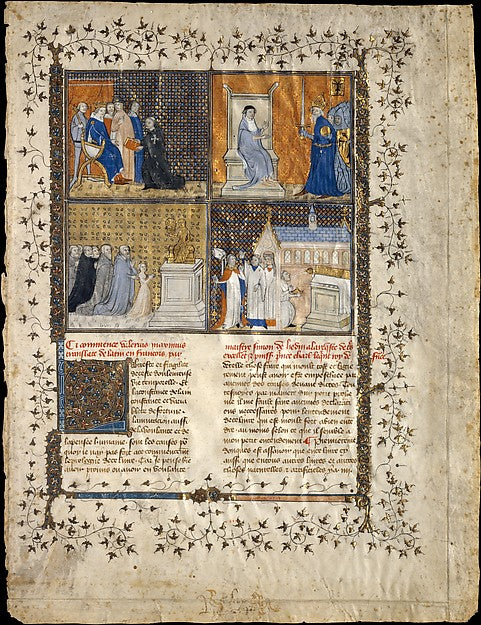 Workshop of Pierre Remiet:Leaf from a Manuscript of Valerius-16x12"(A3) Poster