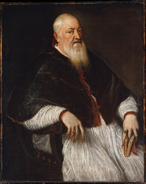 Titian:Filippo Archinto  Archbishop of Milan mid-1550s-16x12