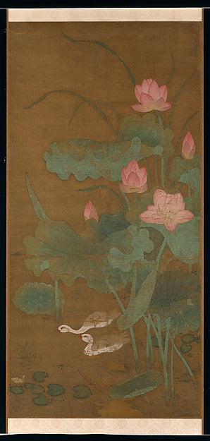 ,Lotus and waterbirds c1300-Unidentifie,16x12"(A3) Poster