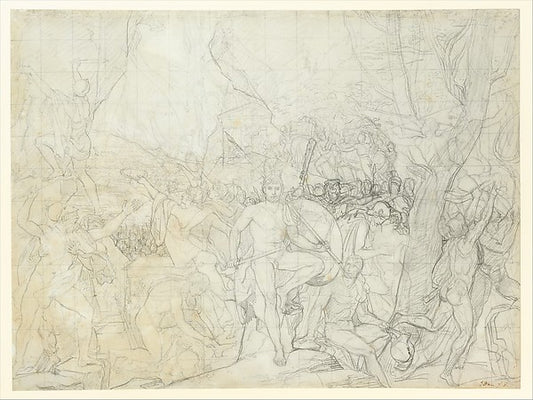 Leonidas at Thermopylae c1814-Jacques Louis David,16x12"(A3) Poster