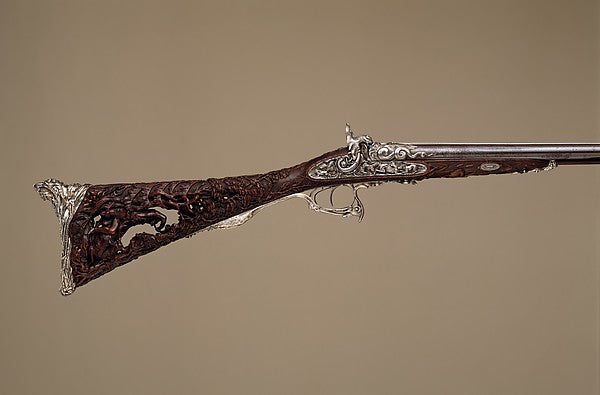 Double-Barreled Percussion Shotgun dated 1854,  Poster Print Wall Art