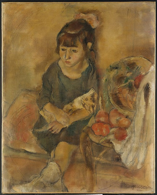 Jules Pascin , Vidin 1885–1930 Paris) - Girl with a Kitten c19, Poster Print Wall Art