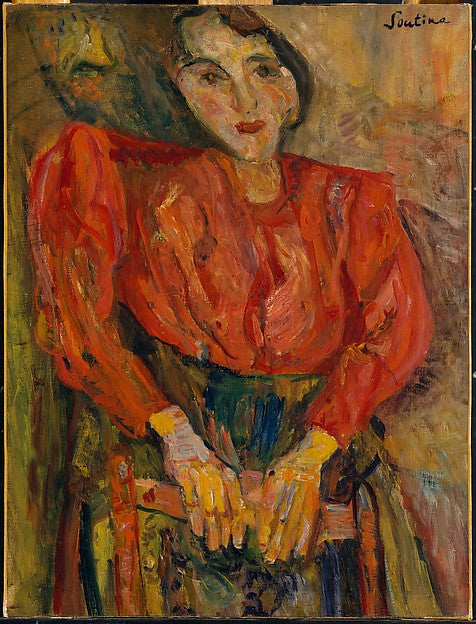 Chaim Soutine , Smilovitchi 1893–1943 Paris):Woman in Red Bl-16x12