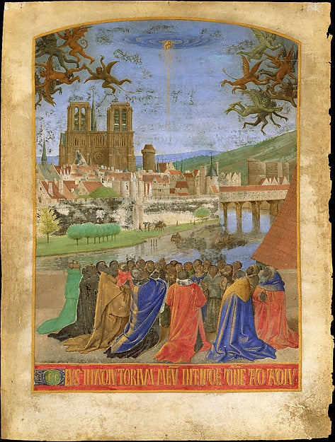 Jean Fouquet:The Right Hand of God Protecting the Faithful a-16x12