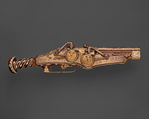 Double-Barreled Wheellock Pistol Made for Emperor Charles V  c,  Poster Print Wall Art