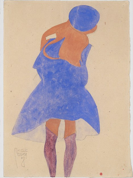 Egon Schiele:Standing Girl Back View 1908-16x12