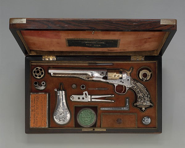 Cased Colt Model 1862 Police Revolver  Serial no. 9174  with T,  Poster Print Wall Art