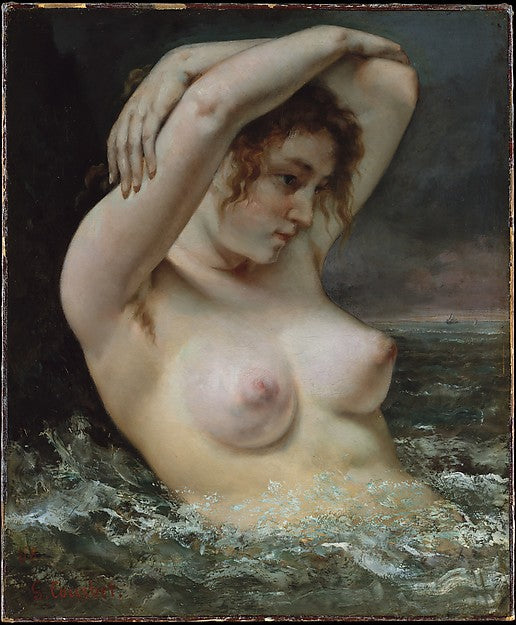 Gustave Courbet:The Woman in the Waves 1868-16x12"(A3) Poster