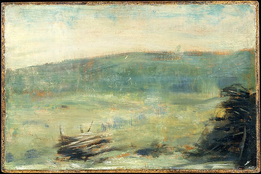 Georges Seurat:Landscape at Saint-Ouen 1878 or 1879-16x12"(A3) Poster