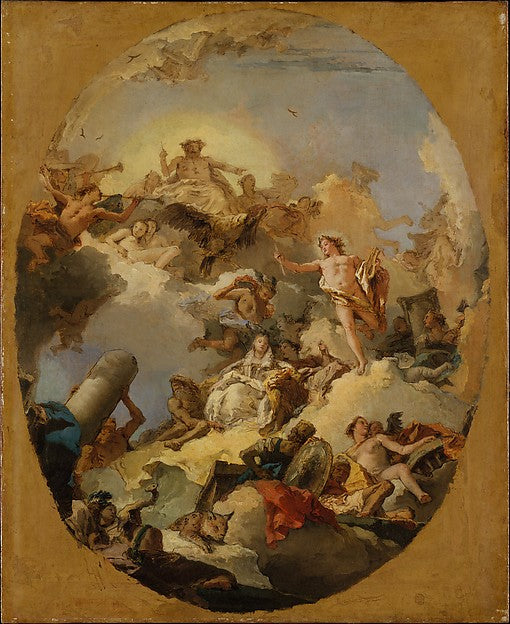 Giovanni Battista Tiepolo:The Apotheosis of the Spanish Mona-16x12"(A3) Poster