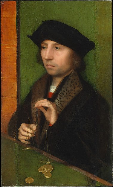 Adriaen Isenbrant:Man Weighing Gold c1515–20-16x12"(A3) Poster