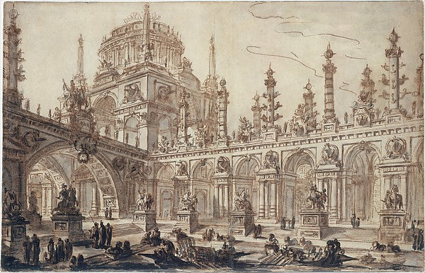 Architectural Fantasy 18th cent-Charles Michel Ange Challe,  Poster Print Wall Art