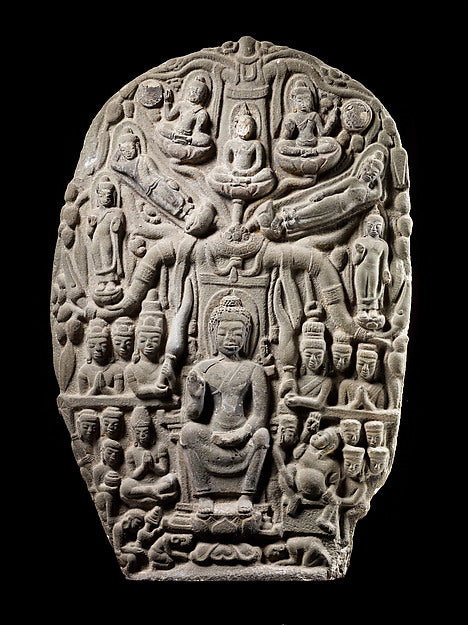 Stele with the Twin Shravasti Miracles first half of the 8th c,16x12"(A3)Poster