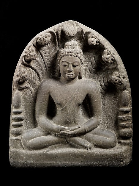 Buddha in Meditation under a Seven-Headed Naga 7th cent,16x12