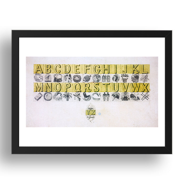 Design for Wedgwood Alphabet Mug 1937 by Eric Ravilious, 17x13