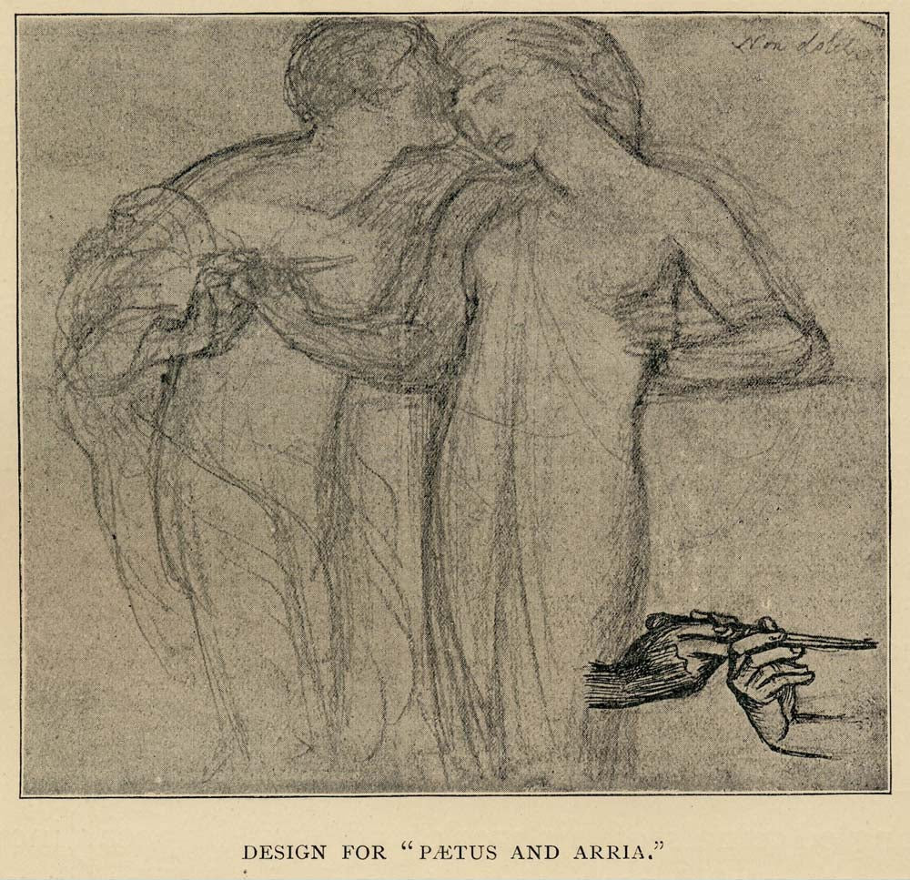 Paetus&Arria, 1872 by Dante Gabriel Rossetti, English Pre-Raphaelite Painter,12x8"(A4) Poster Print