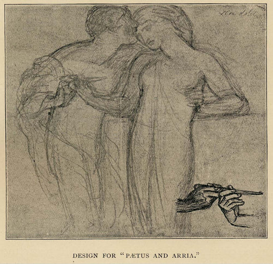 Paetus&Arria, 1872 by Dante Gabriel Rossetti, English Pre-Raphaelite Painter,12x8"(A4) Poster Print