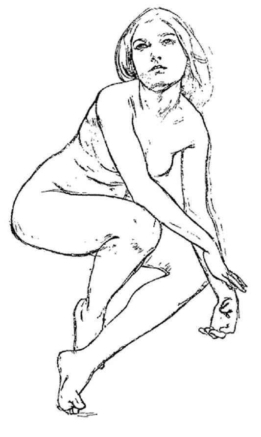 Dessin de femme par Mucha vintage artwork by Alphonse Mucha, 16x12" (A3 size) poster print
