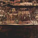 The small town II, landscape by Egon Schiele, 12x8" (A4) Poster