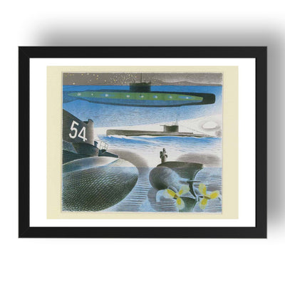 Different Aspects of Submarines by Eric Ravilious, 17x13" Frame