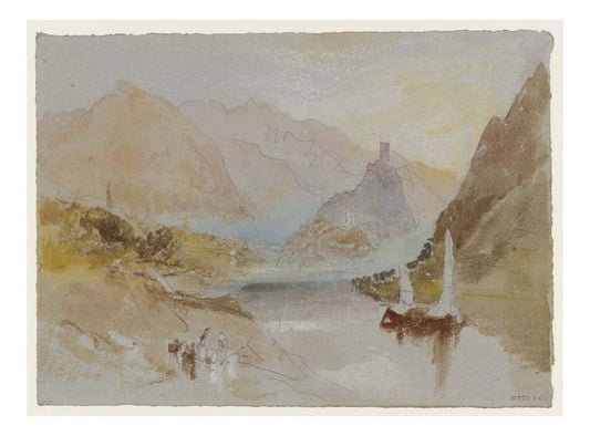 Distant View of Cochem from the South, 1840 by John Mallord William Turner RA, 12x8"(A4) Poster