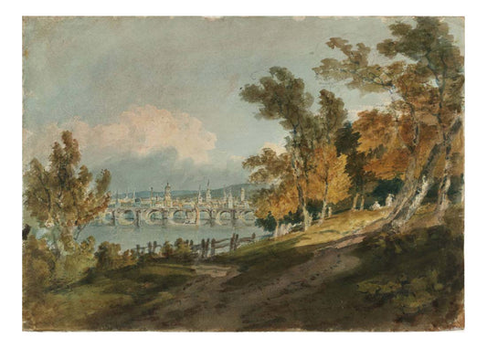 Distant View of Tours from the North East, 1796 by John Mallord William Turner RA, 12x8"(A4) Poster