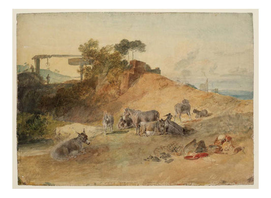 Donkeys beside a Mine Shaft, 1805-07 by John Mallord William Turner RA, 12x8"(A4) Poster