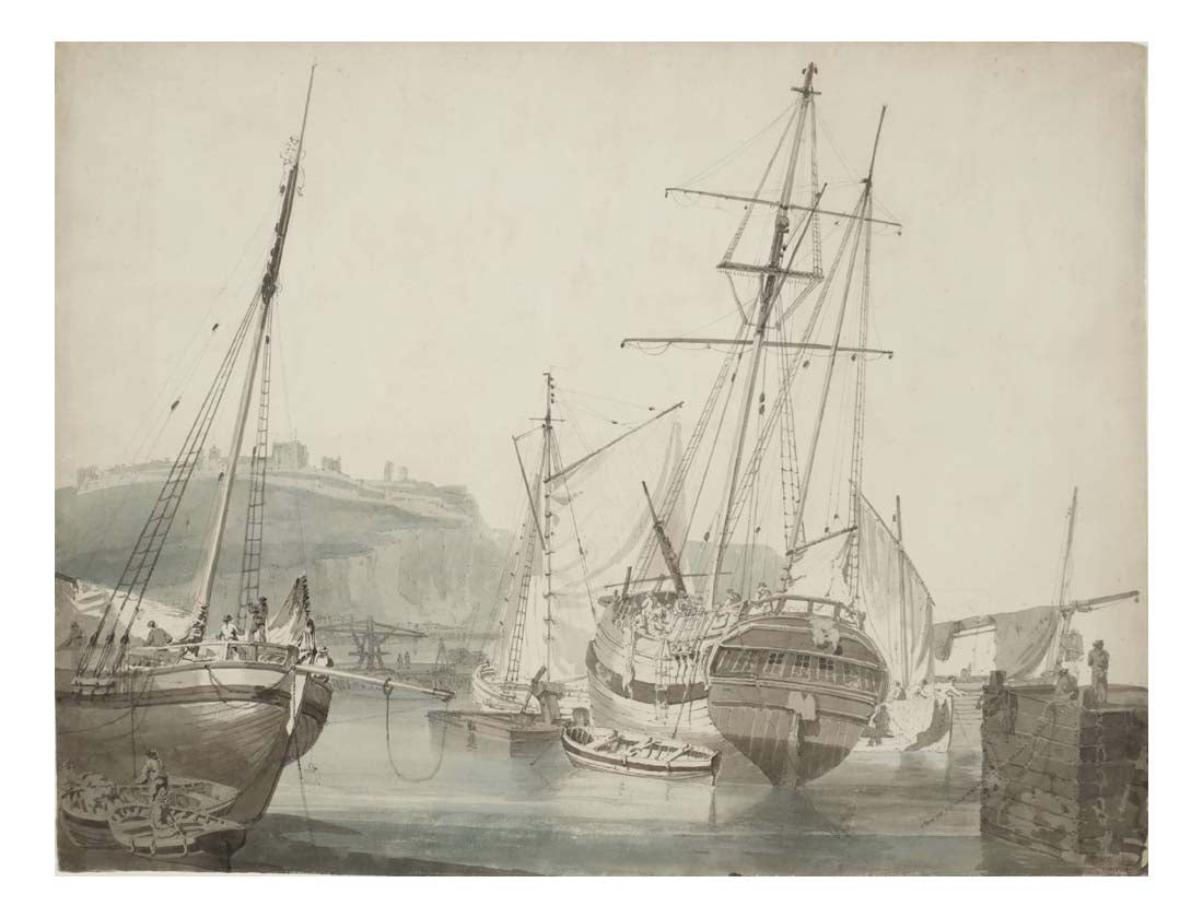 Dover Harbour, Shipping, with the Castle Beyond, 1795-96 by John Mallord William Turner RA