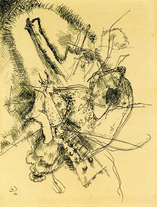 Drawing for Etching II - 1916 by Wassily Kandinsky, 12x8"(A4) Poster Print