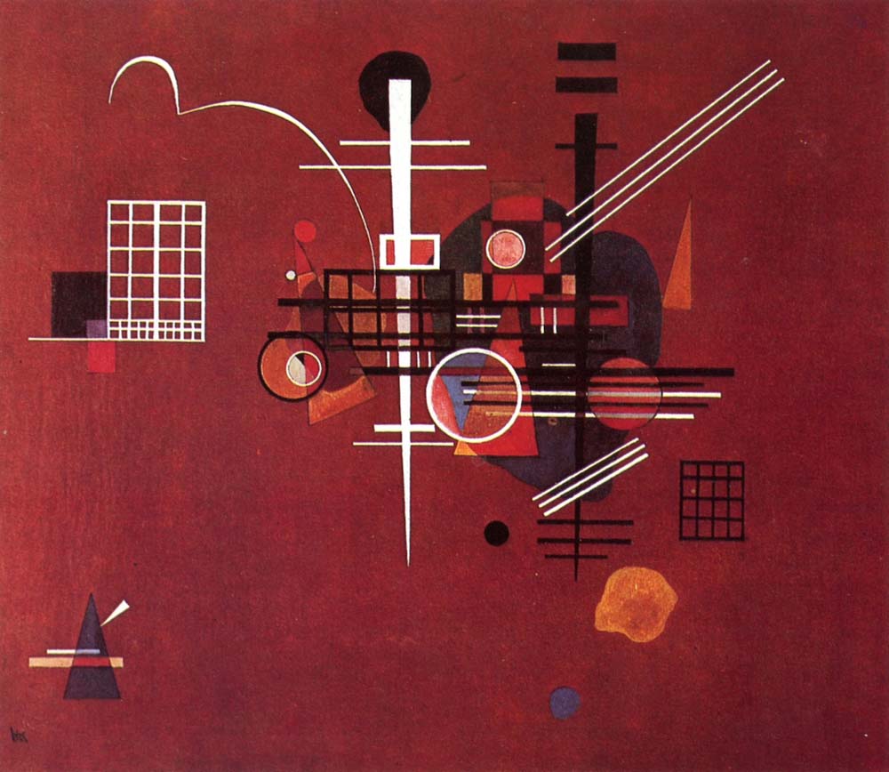 Dull Red - 1927 by Wassily Kandinsky, 16x12"(A3) Poster Print