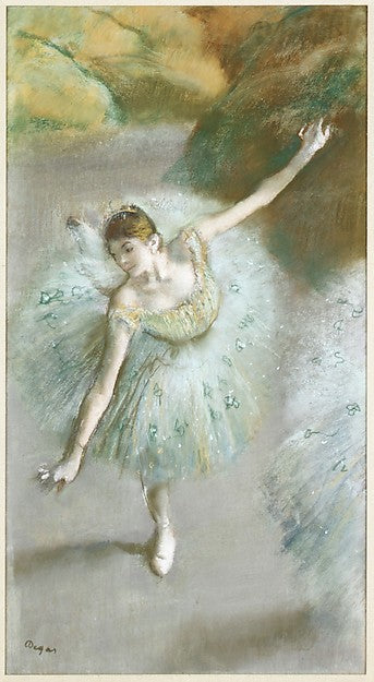 Dancer in Green c1883-Edgar Degas,16x12