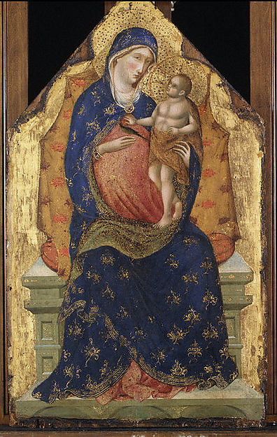 Workshop of Paolo Veneziano:Madonna and Child Enthroned c135-16x12"(A3) Poster